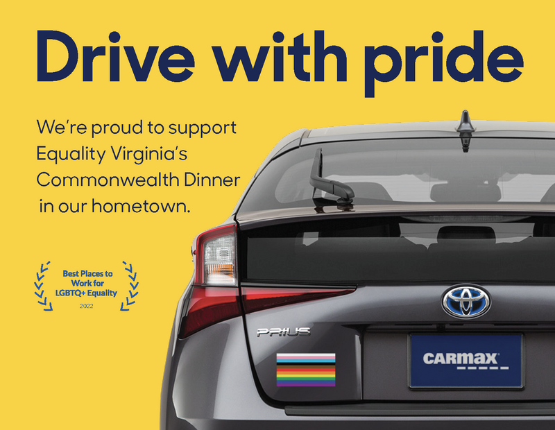 Drive with pride - pride month ad for an event program in Richmond, VA for CarMax