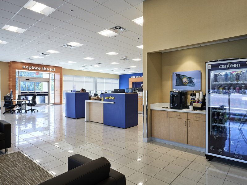 CarMax store interior navigation and store design