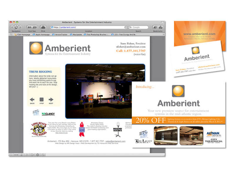 Amberient identity package including website mockup
