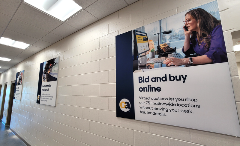CarMax Auction facility wall fabric frames